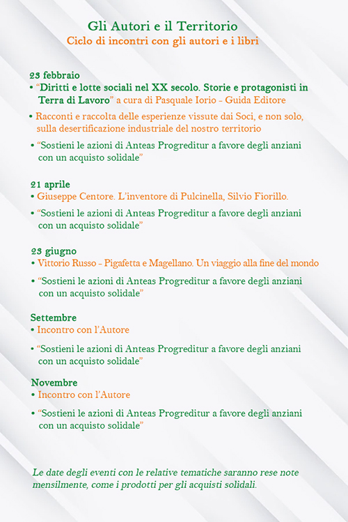 locandina con gli eventi sull'alimentazione