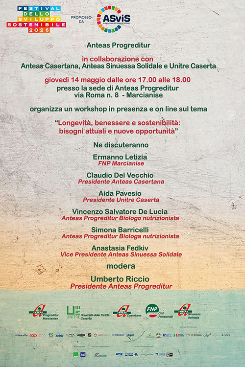 Locandina workshop su Longevit�, benessere e sostenibilit�: bisogni attuali e nuove opportunit�